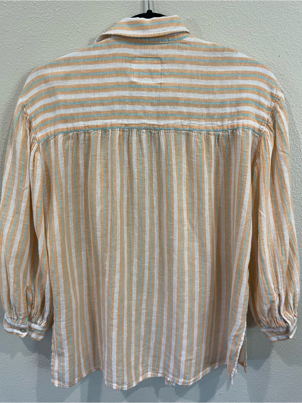 Rails Clio Linen Blend Clementine Striped Shirt - Picture 6 of 10